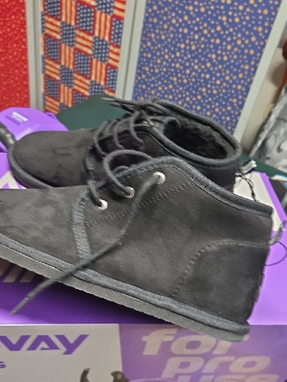 Nautica Black Suede-Look Lace-Up Men's Moccasins Style